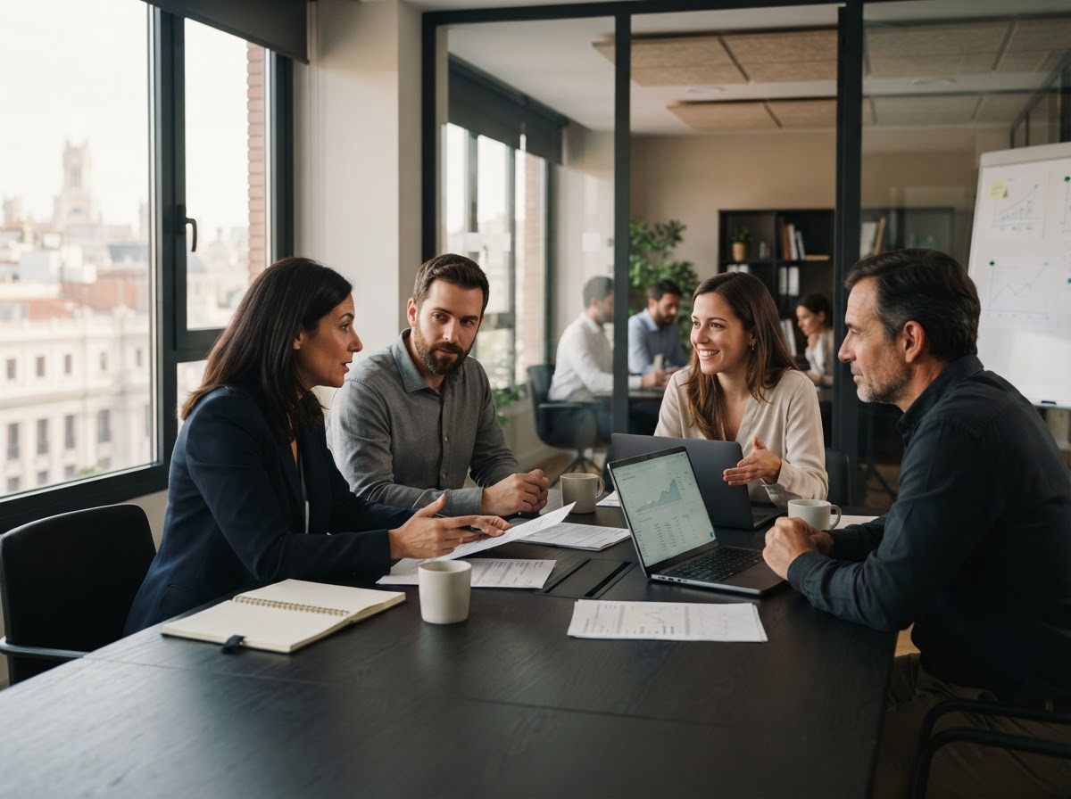 Diáfana Fianzencia — equipo trabajando sobre paneles de análisis de datos financieros
